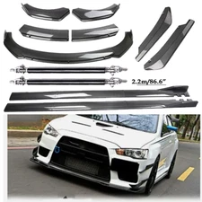 Carbon Fiber Front Bumper Lip Spoiler & Side Skirt Body Kits FOR MITSUBISHI