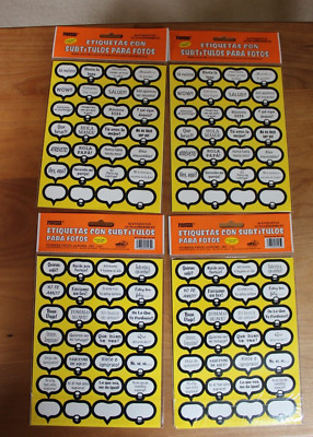 4 pkgs Pioneer Photo Sticker Caption Stickers SPANISH Words and Phrases + Blanks