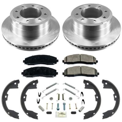 Rear Disc Brake Rotors Pads Shoes Set 5 PCS for 13-21 Ford F250 F350 Super Duty