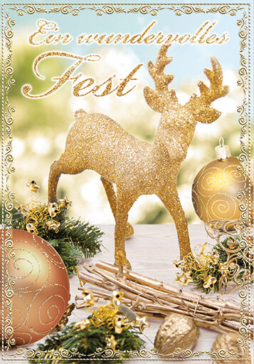 Weihnachten GlüCkwunschkarte Mit Umschlag Ein Wundervolles Fest Hirsch-image