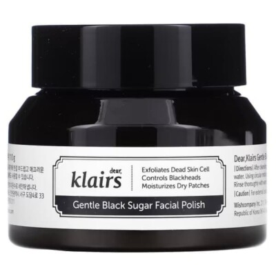 Dear Klairs Gentle Black Sugar Gesichtspolitur 110 g, koreanische Kosmetik, Kbeauty