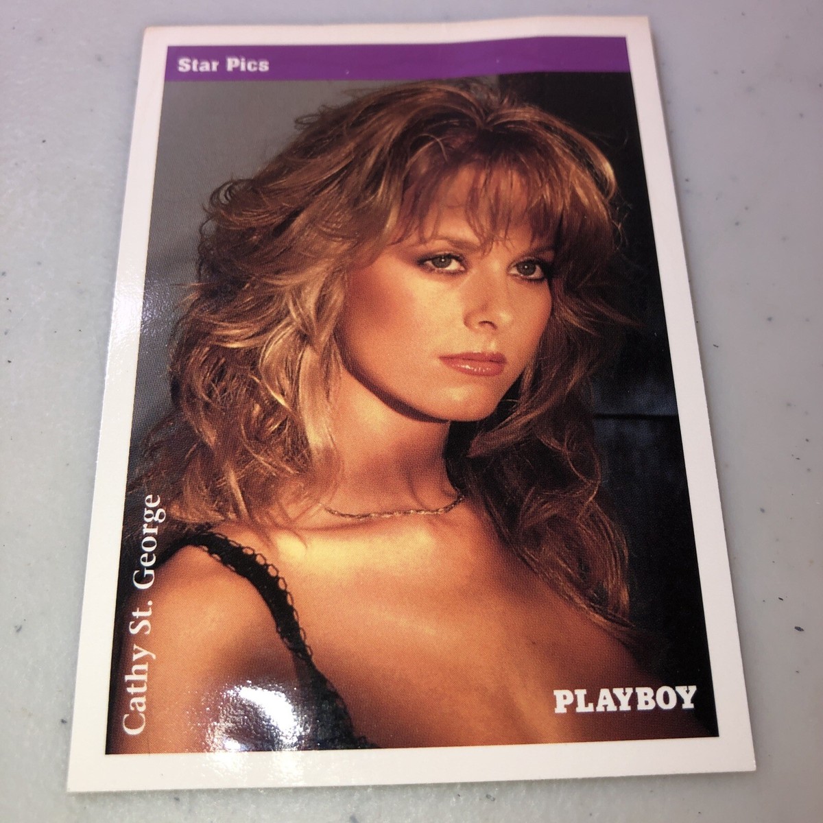 playboy card Cathy St George trading card star pics Miss August