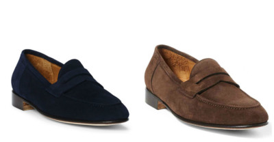 Ralph Lauren Purple Label Chessington Suede Penny Loafers New $650