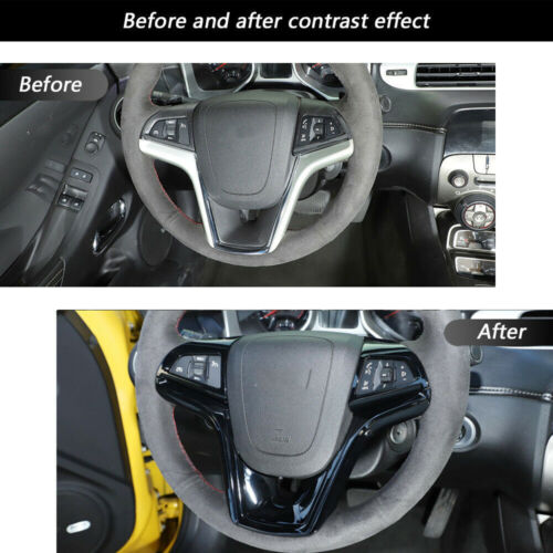 Biseles de cubierta de volante negros para accesorios Chevrolet Camaro 2012-15 - Imagen 4 de 12