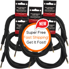 5 PACK Black Strukture SC06 6ft Instrument Cable Thick ABS LIFETIME WARRANTY 