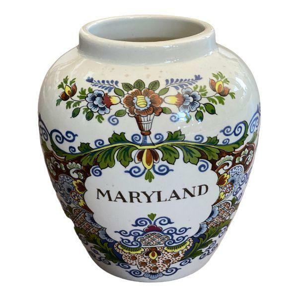 tobacco jars with state names DELFT tobacco jar with Maryland state name