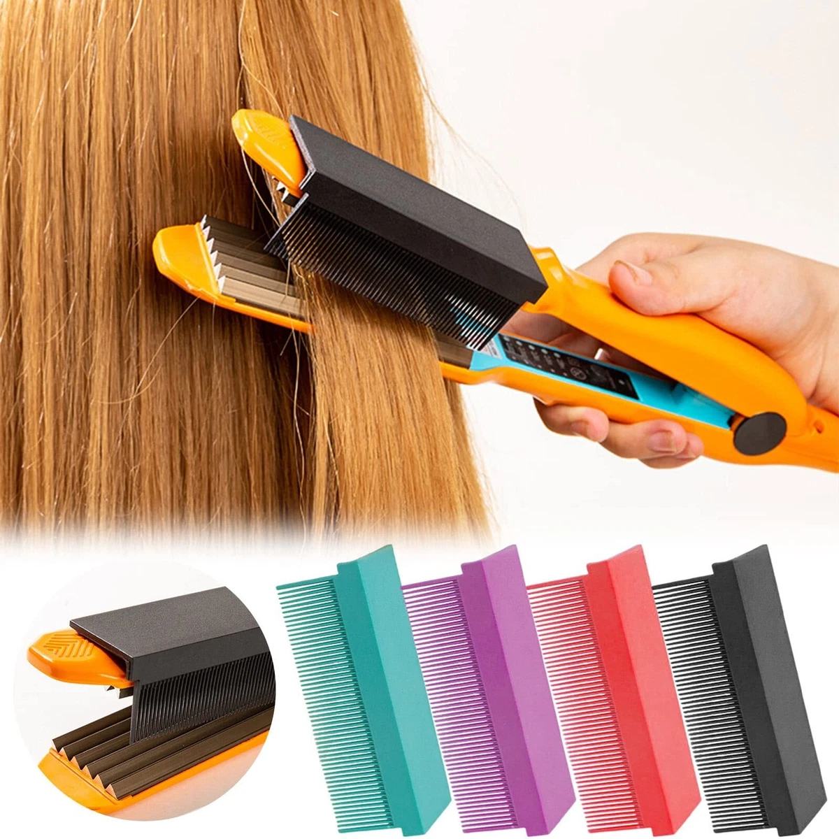 Hair straightener top with brush attached