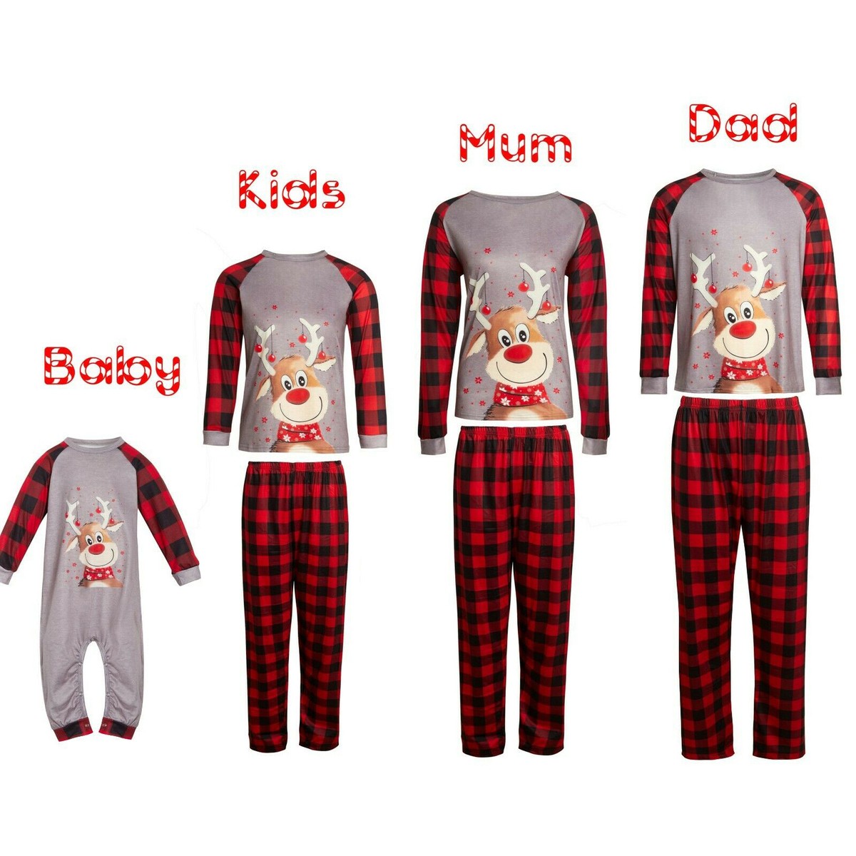 Weihnachtspyjama Family Set - Matching Schlafanzüge Für Die Ganze Familie