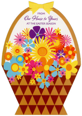 Die Cut Flower Basket - Designer Greetings House to House Easter Card
