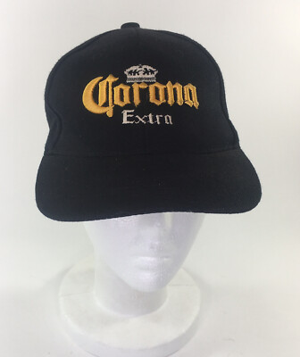 Corona Extra Black Baseball Cap Strap Back Embroidered Crown Trucker Hat