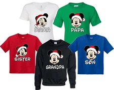 New DISNEY FAMILY vacation Christmas Minnie Mickey custom name tshirts