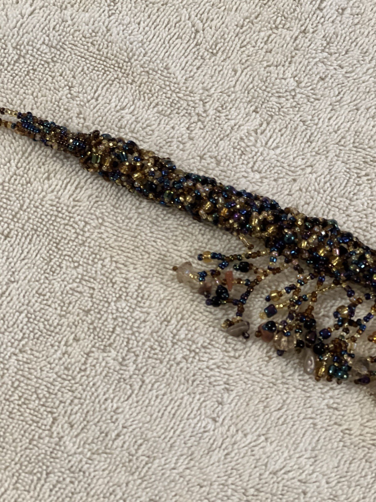 Designer Statement Necklace Multi Colored Seed Be… - image 10