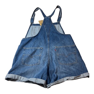 Levi Strauss Overall Shorts Shortalls Women's Large Distressed
