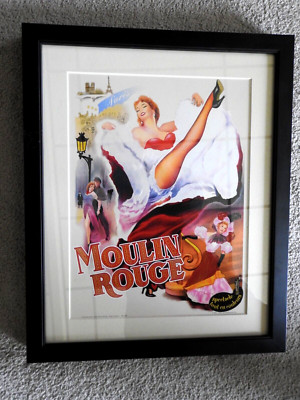 Vintage France Paris Moulin Rouge Framed & Matted  16 3/4'' X 13 5/8'' Read