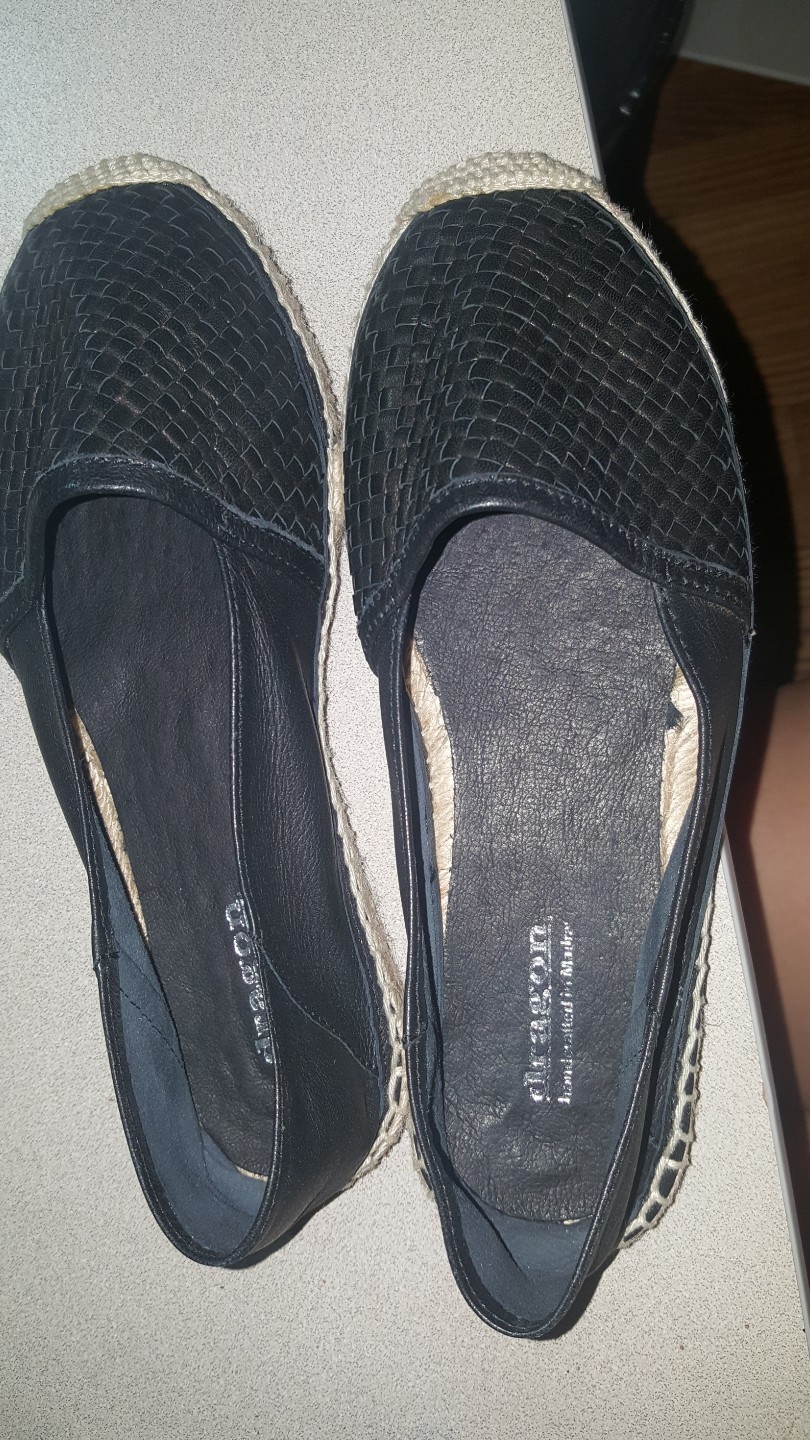 Dragon Espadrilles schwarz genuine Leder Größe 6 EUR 36 Dragon Espadrilles schwarz genuine Leder Größe 6 EUR 36