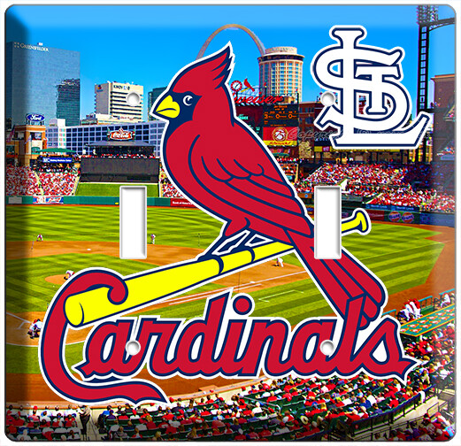 ST LOUIS CARDINALS MLB BASEBALL TEAM MASCOT DOUBLE LIGHT SWITCH