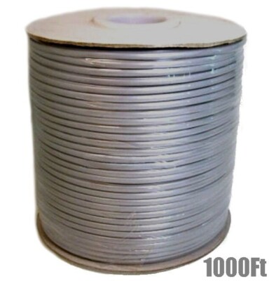 1000FT Standard 28AWG 28/6 Conductor CCA Silver Modular Cable Wire Cord