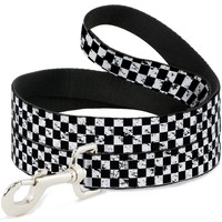 "Dog Leash Checker Weathered Black/White Wide 1.5\" (Us Import)"