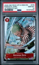 One Piece Roronoa Zoro OP14-EB04 The Azure Sea's Seven Alternate Art #015 PSA 10