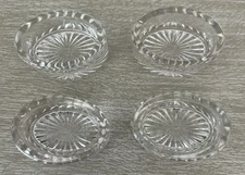Set Of 4 Vintage Oval Glass Salt Cellars