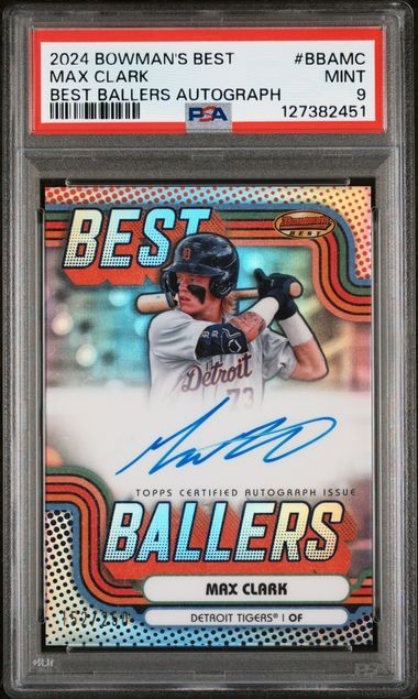 2024 Bowman's Best Max Clark Autograph #BBA-MC Best Ballers/250 PSA 9