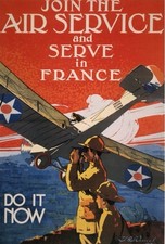 Join The Service And Serve In France Poster WWI Military History Poster New