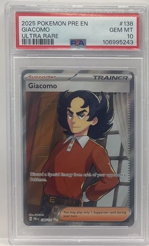 2025 POKEMON PRE EN-PRISMATIC EVOLUTIONS ULTRA RARE #138 GIACOMO PSA 10 GEM MINT