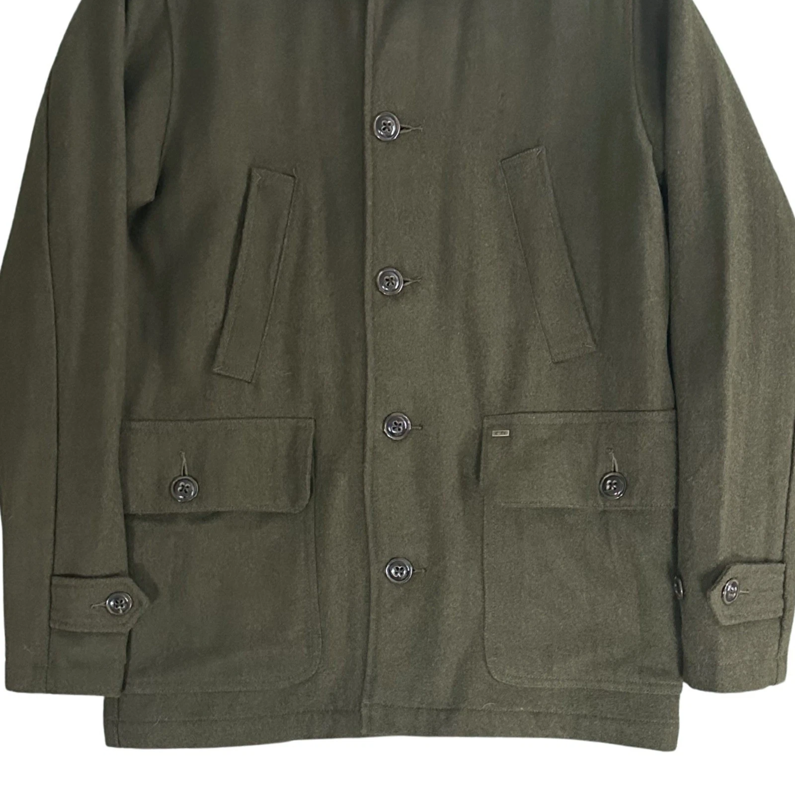 Obey Propaganda Wool Blend Field Jacket Mens Medium Olive Green Utility Coat - product detail image 4