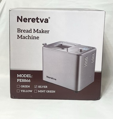 Neretva Automatic Bread Maker Machine Silver 20-in-1 Dual Heater PE8866 BPA Free
