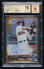 2017 Bowman Draft Gold Wave Refractor /50 Brent Rooker BGS 10 PRISTINE Auto 4al