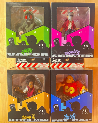 PEOPLE 1 CHARACTER FIGURE / LOGO もぐら セット Mezco Toyz Hoodz Fat Cap Letter Man Vapor SignStein Graffiti