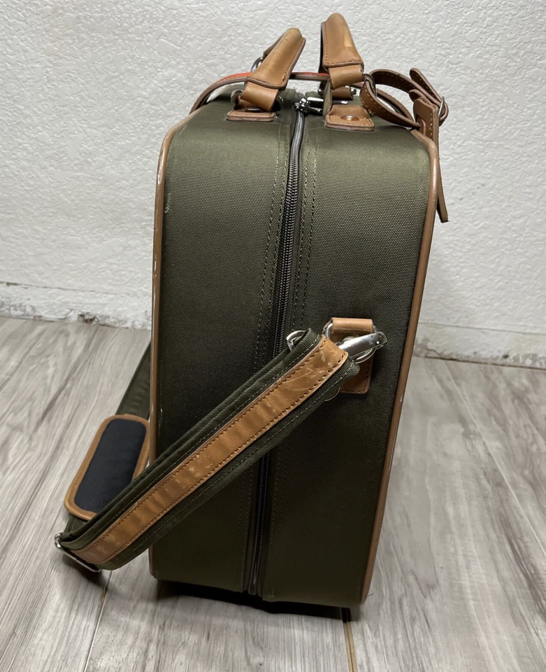 Mala de pernoite DVF Diane Von Furstenberg vintage retrô verde/laranja 19X15X17 - Imagem 4 de 4