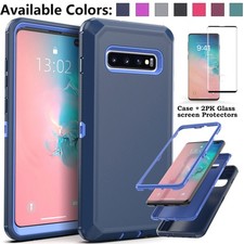 For Samsung Galaxy S10 Case Rugged Shockproof Heavy Duty Cover  Tempered Glass
