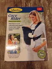 Vintage 2000 Infantino Cozy Rider Baby Carrier Classic Navy/Baby Plaid NIB