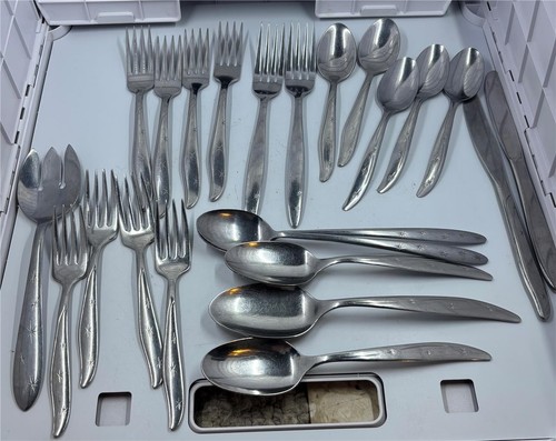 Vtg Marcrest Citation Hull Enchanted Star Superior stainless starburst flatware