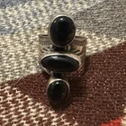Vintage Navajo Ring Sterling Silver Onyx
