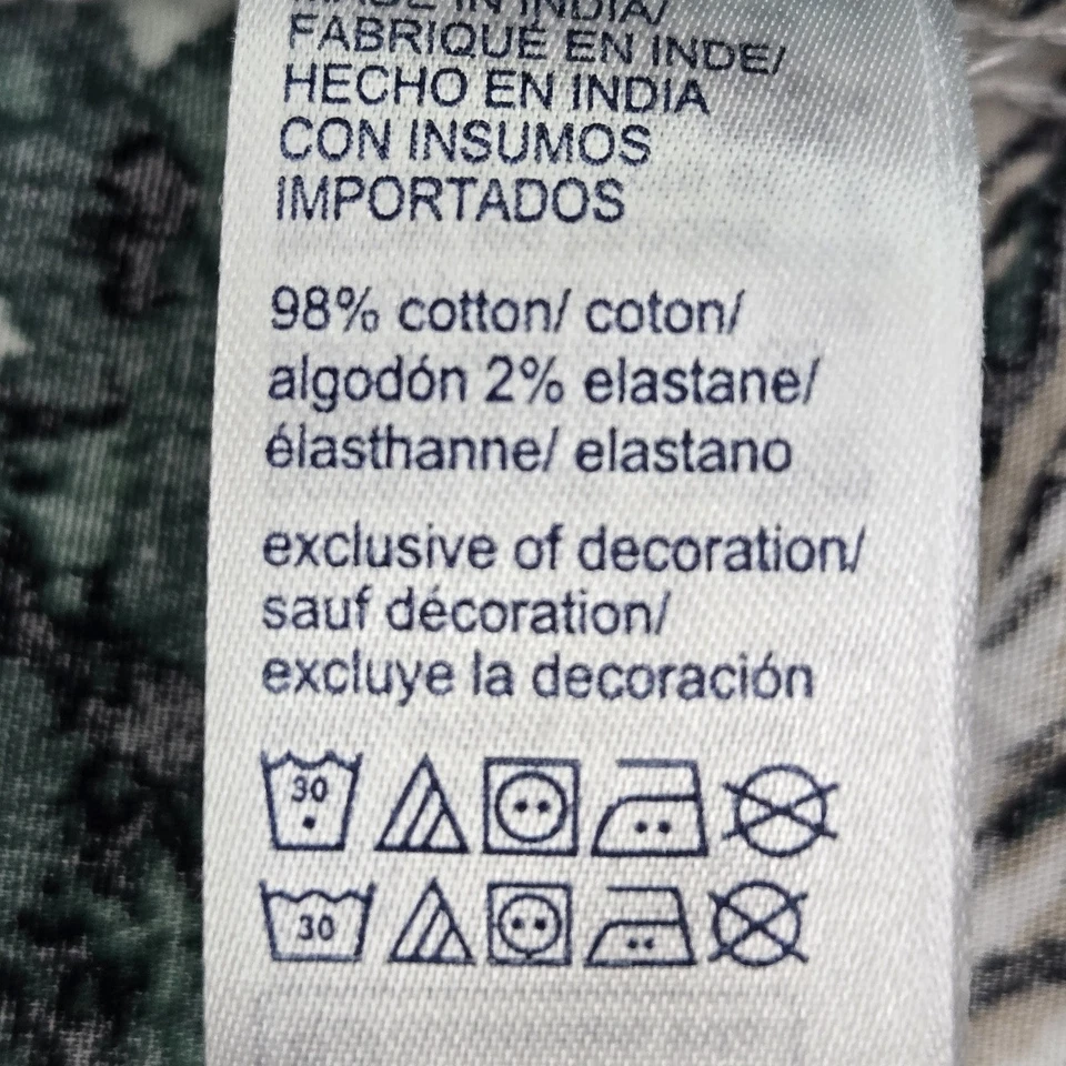 Tommy Hilfiger 男式纽扣衬衫 XL 绿色花卉夏威夷衬衫短袖 — 第 3/4 张图片