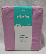 3 pc Pillowfort 220 TC 100 Cotton Solid Purple Twin Sheet Set Kids/teens/adult