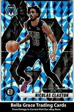 2024-25 Panini Mosaic Nicolas Claxton #106 Brooklyn Nets Blue Reactive NBA