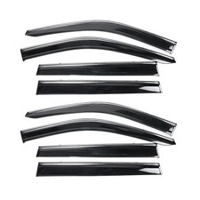 8 Pieces Polycarbonate Window Visors Chrome Trim for Jeep Compass 2017-2021