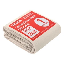 VEVOR Canvas Drop Cloth 4 x 12 ft All Purpose Painters Cotton Tarp for Painting