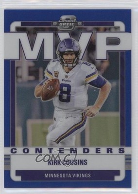 2022 Panini Contenders Optic MVP Blue Prizm 70/99 Kirk Cousins #MVP-15 1b3m