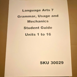 K12 Language Arts 7 Grammar, Usage & Mechanics Student Guide 1-16