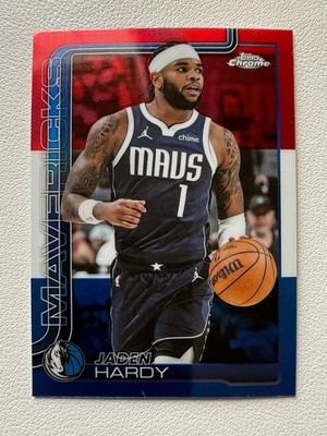 Jaden Hardy 2025 Topps Chrome #60 Dallas Mavericks Red White & Blue