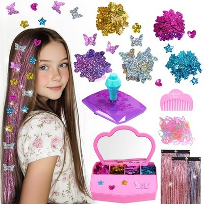 AOSITE Hair Gem Stamper Kit w/ Glitter Patches - Bedazzler for Girls Ages 6-12