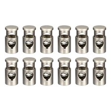 12pcs Metal Cord Locks 0.25" Single Hole Spring Stopper Slider Toggles End