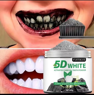 Polvo Blanqueador de Dientes de Carbon de Bambu': Sonrisa Radiante