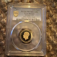1937 Edward v111 pcgs 70 half sovereign 