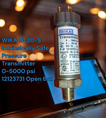#ad WIKA IS 20 S Intrinsically Safe Pressure Transmitter 0 5000 psi 12123731 TESTED $120.00