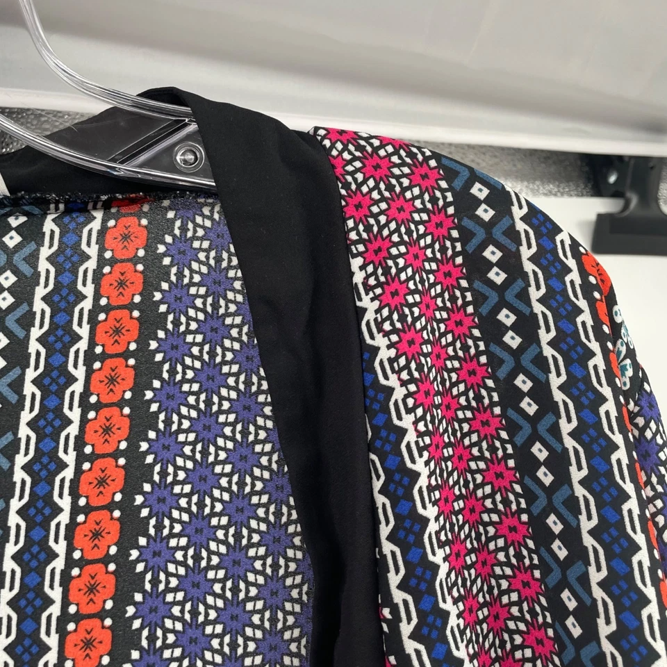 Top Studio Works para mujer frente abierto rayas multicolores manga 3/4 talla 2X Foto 4 de 4